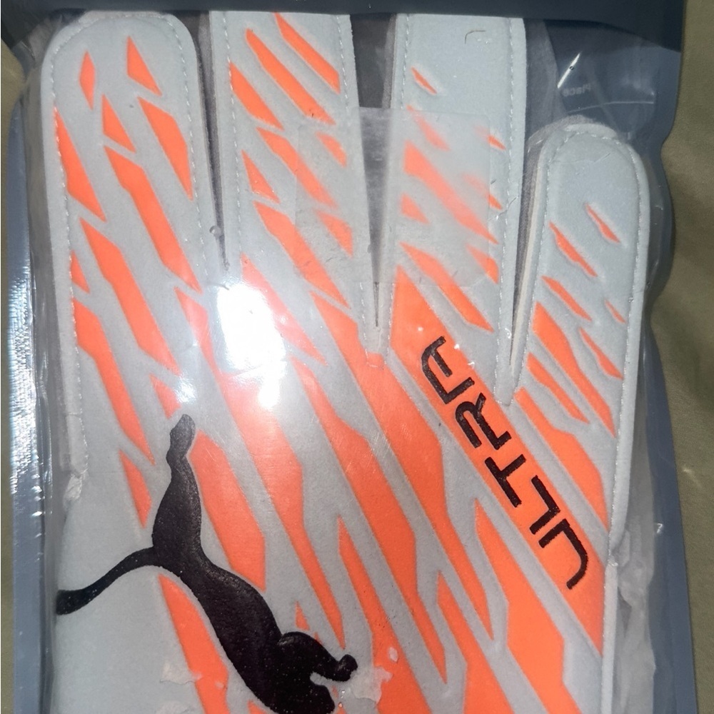 New PUMA Ultra Grip Hybrid Pro Goalkeeper Gloves Mens Orange Size 9 - Picture 8 of 8